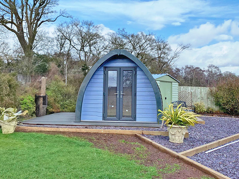 The Cheshire garden room or glamping pod from County Pods